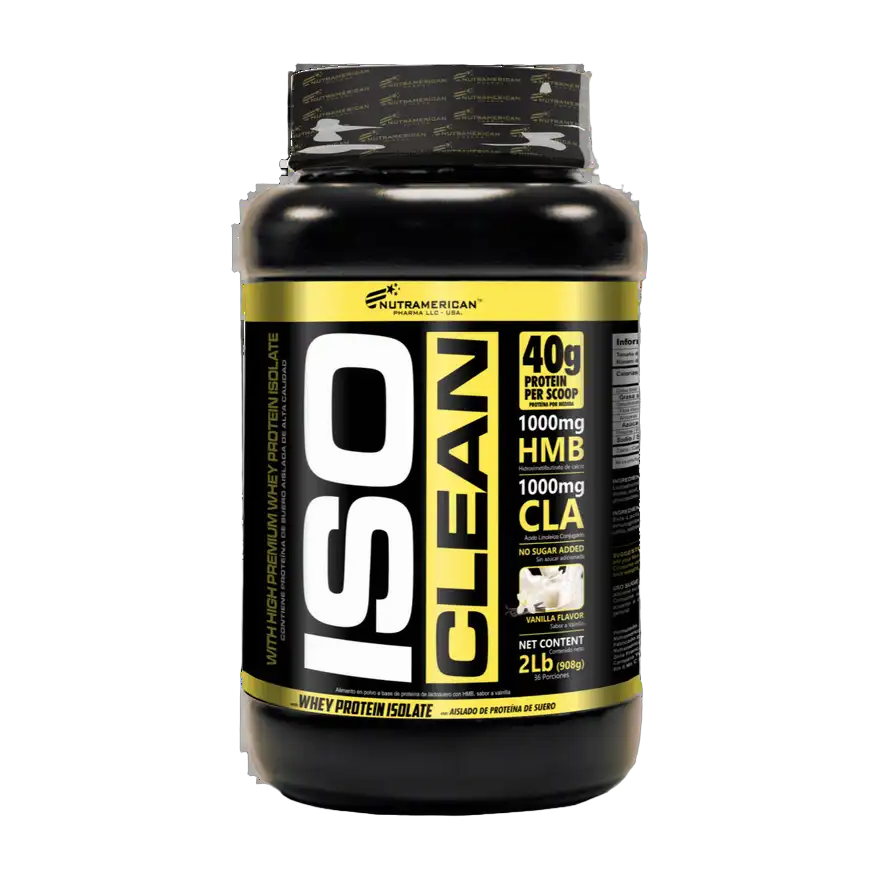 Nutramerican Iso Clean Proteína Whey Isolate 2 Lb Vainilla · 40 g de Proteína