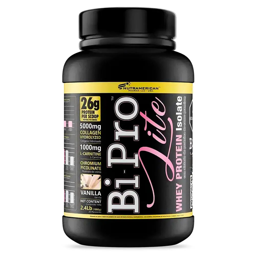 BiPro Lite Nutramerican Proteína Aislada de Suero 2.4 Lb Vainilla