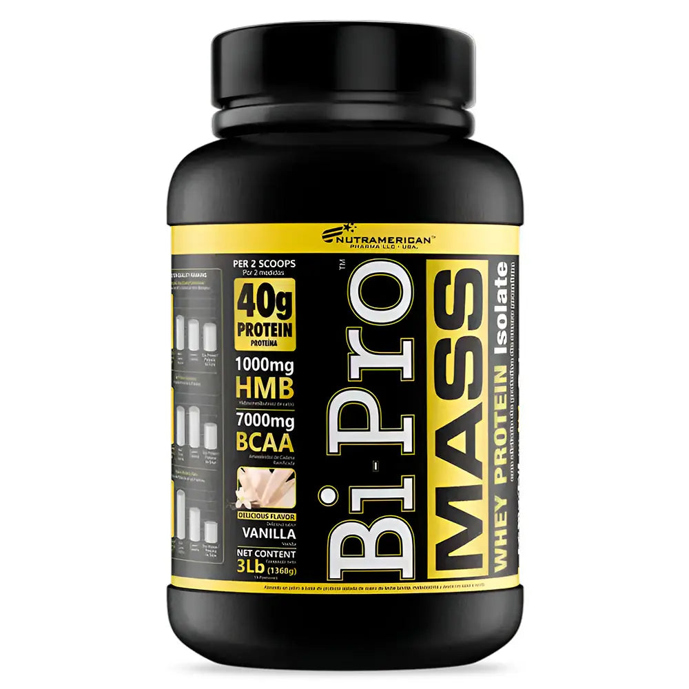 BiPro Mass Megaplex Proteína con HMB y BCAA 3 lb Vainilla