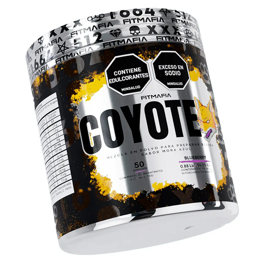 Coyote Fitmafia Electrolitos 400 g 50 Porciones y Botella 500 ml