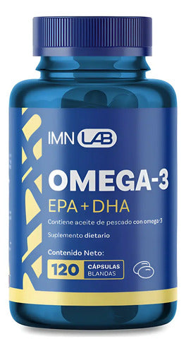Omega 3 Imn Lab Aceite De Pescado 120 Cápsulas Libre De Gluten Y Lactosa