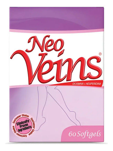 Neoveins 500mg Diosmina Hesperidina 60 Softgels Healthy America