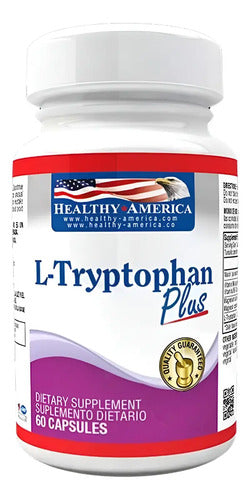 L-Tryptophan Plus Healthy America 100 mg · 60 Cápsulas con Vitamina B6 y Magnesio