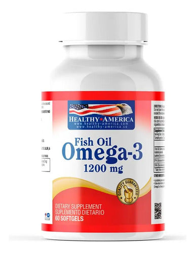 Suplemento En Softgels Healthy America Omega 3 X 1200mg Sin Sabor