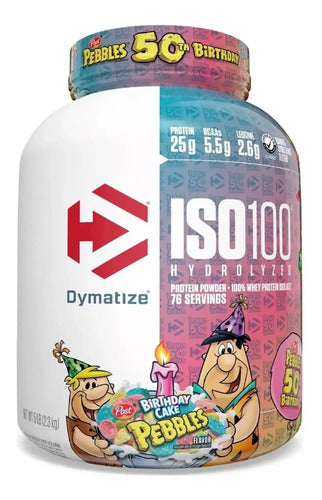 Proteína Iso 100 2.3kg Dymatize Whey 100% Isolado E Hidrolizado 2.3 Kg Sabor Birthday Cake Pebbles Pebbles De Torta De Cumpleaños