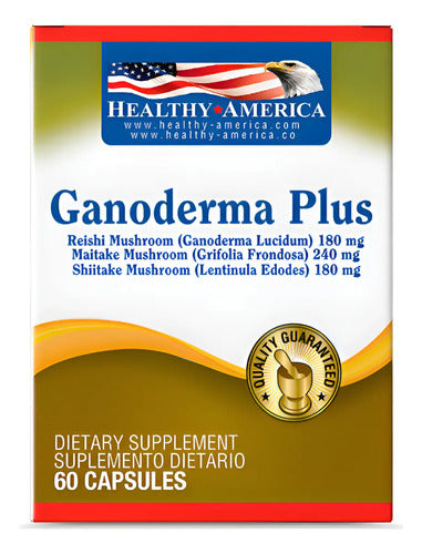 Suplemento Herbal Healthy America Ganoderma Plus De 60 Cápsulas Ninguno