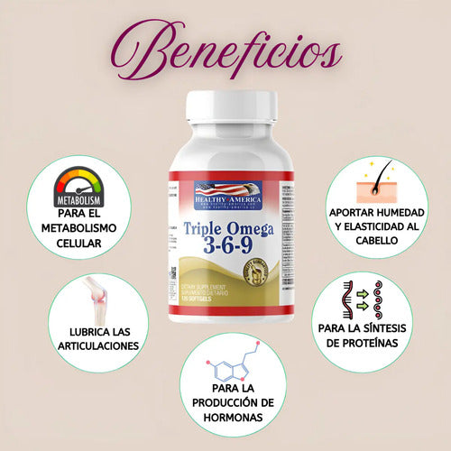 Triple Omega 3 6 9 X 120 Sg Healthy America Sabor Sin Sabor