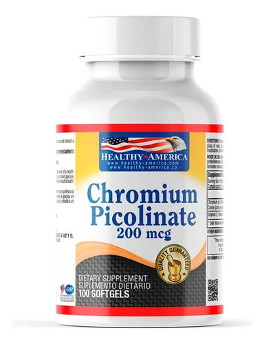 Picolinato De Cromo 200 Mcg 100 Softgels Sin Sabor