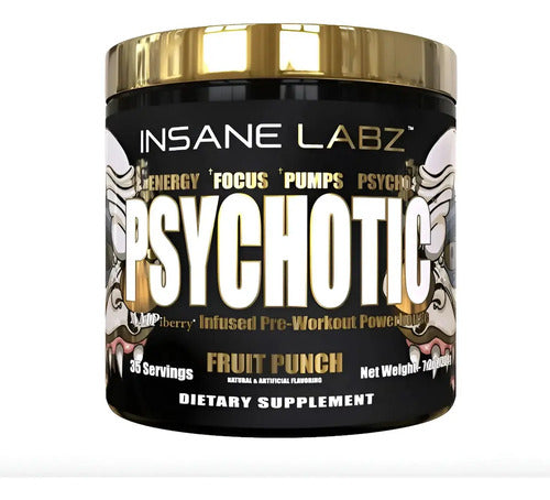 Psychotic Gold Insane Labz - Pre-entreno Extremo, Energía Y Enfoque 35 Servicios