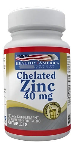 Chelated Zinc Healthy America Vitamina Sabor Sin Sabor