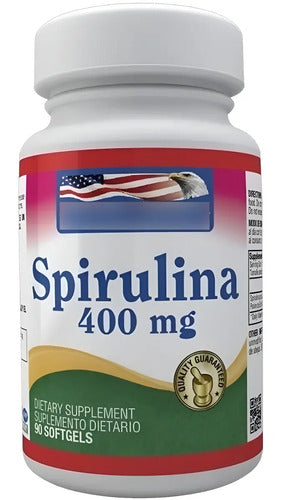 Espirulina Spirulina 400 Mg ( 90 Softgels) Healthy America Invima Sabor Sin Sabor