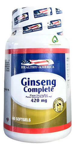 Ginseng Complex Healthy America 420mg Para Energía Y Vitalidad En Softgeles (60 Unidades) Ninguno