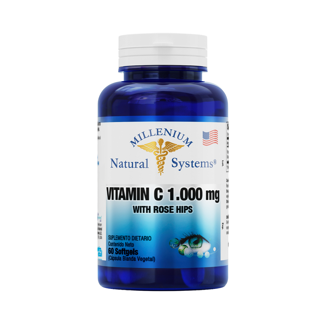 Vitamin C 1000 mg Rose Hips x 60 Softgels