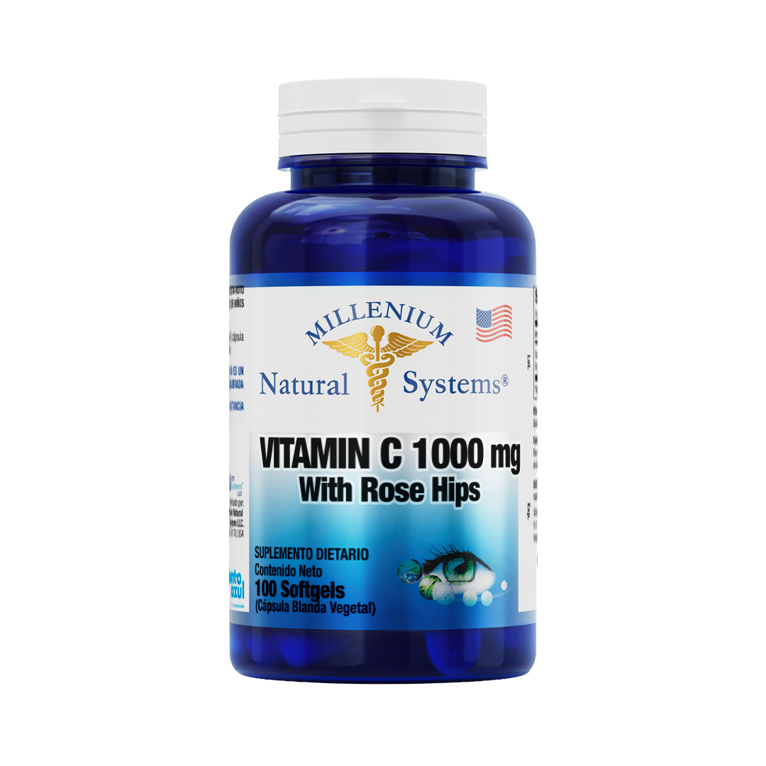 Vitamin C 1000 mg Rose Hips x 100 Softgels