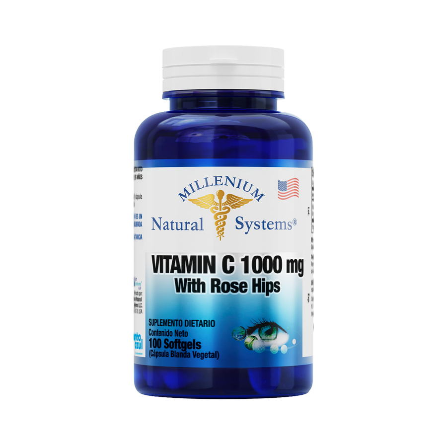 Vitamin C 1000 mg Rose Hips x 100 Softgels