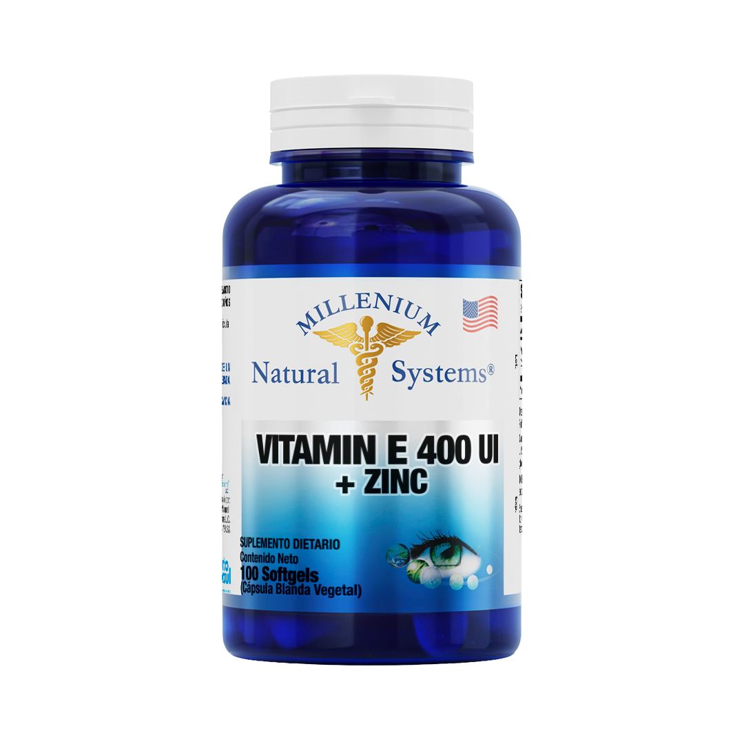 Vitamin E 400 UI + Zinc x 100 Softgels