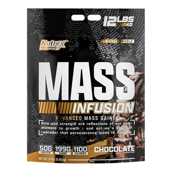 Mass Infusion Nutrex 12 Lb Chocolate · Gainer Hipercalórico 50 g Proteína