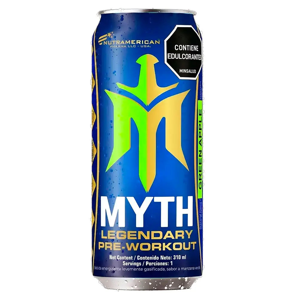 MYTH Legendary Pre-Workout Nutramerican Bebida Energizante 310 ml Manzana Verde