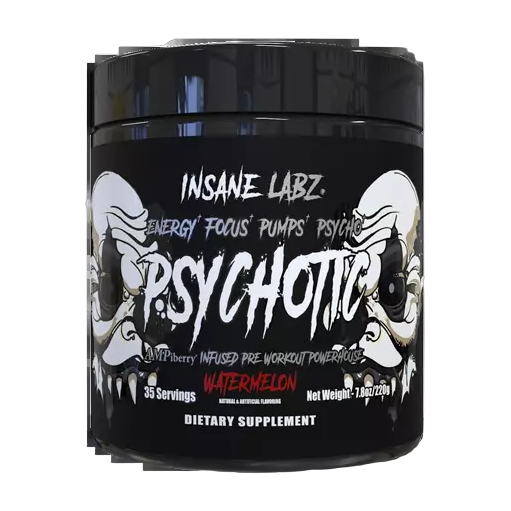 Insane Labz Psychotic Black 220 g Sandía · Preentreno con 200 mg de Cafeína