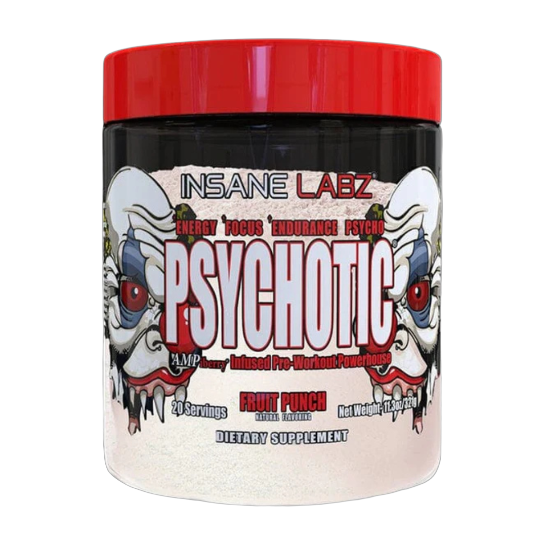 Insane Labz Psychotic Clear 321 g Ponche de Frutas · Preentreno con Citrulina y Beta-Alanina