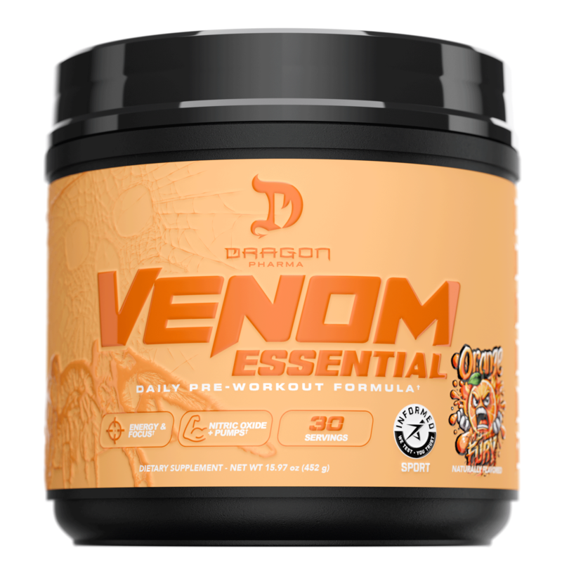 Dragon Pharma Venom Essential Pre-Workout Orange Fury 30 Porciones