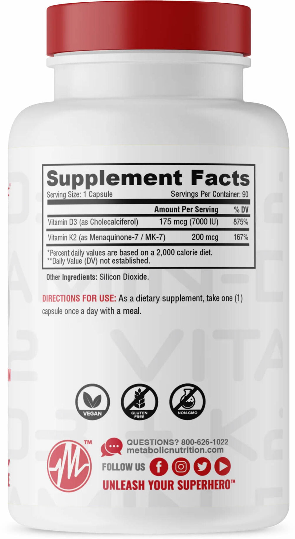 Vitamin D3 + K2 Metabolic