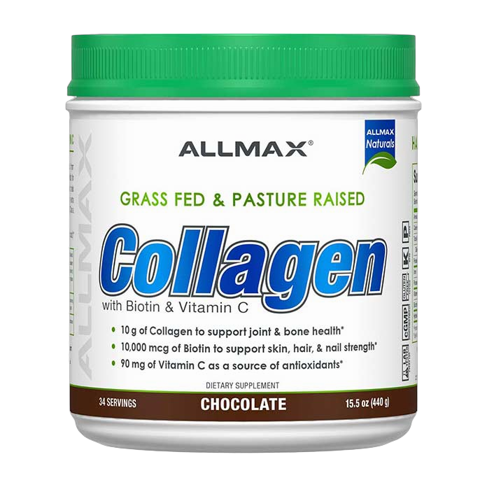 Allmax Collagen Peptides 440 g Chocolate · Colágeno con Biotina y Vitamina C