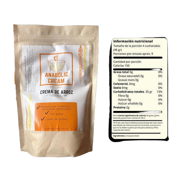 Anabolic Cream Crema de Arroz 550 g · Sin Sabor