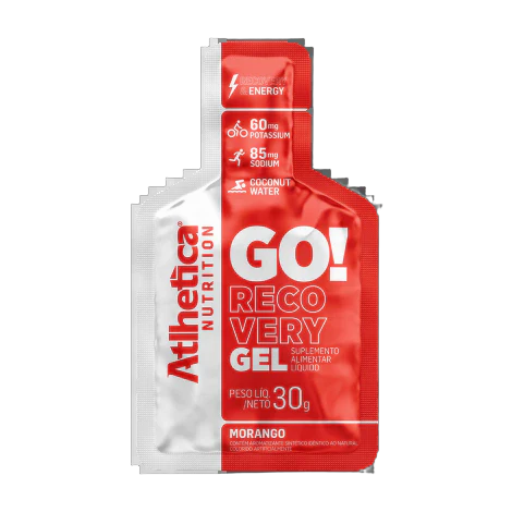 Atlhetica Nutrition Go! Recovery Gel Caja x10 Sobres 30g · Fresa