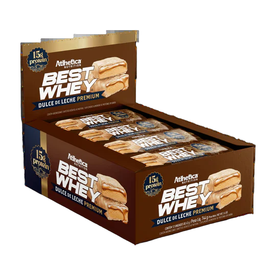 Best Whey Bar Dulce de Leche Atlhetica Nutrition Caja x 12 Barras 62 g - Proteína de Suero