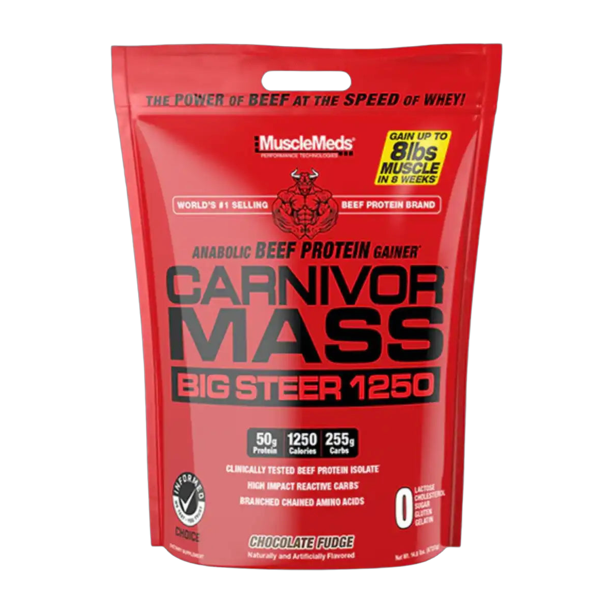 Carnivor Mass Big Steer 1250 MuscleMeds 15 Lb Chocolate Fudge