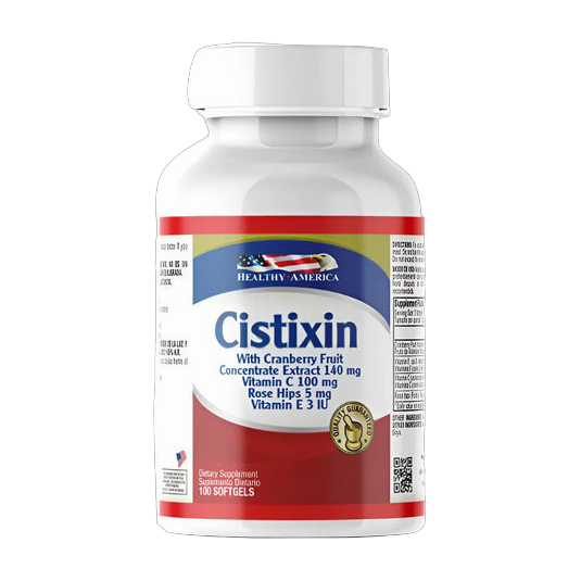 Cistixin Healthy America 100 Softgels · Cranberry 140 mg con Vitamina C y E