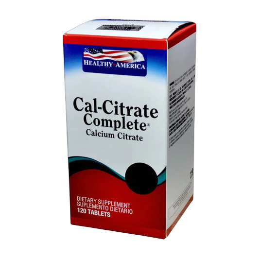 Citrato de Calcio con D3, Magnesio, Zinc y K Healthy America 120 Tabletas