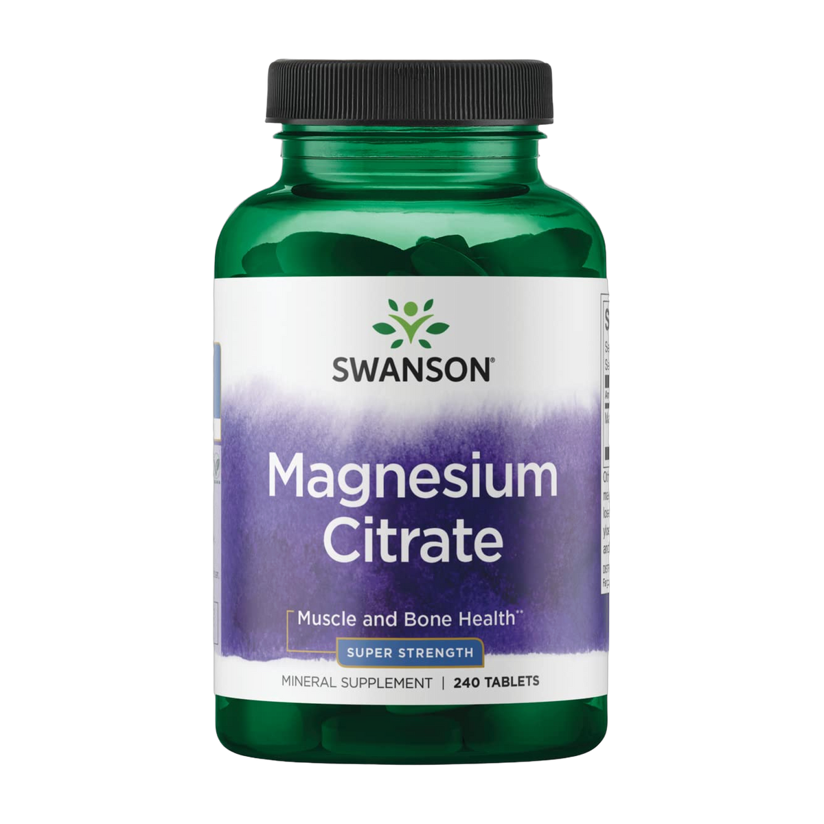 Citrato de Magnesio Super Strength Swanson 225 mg · 240 Tabletas