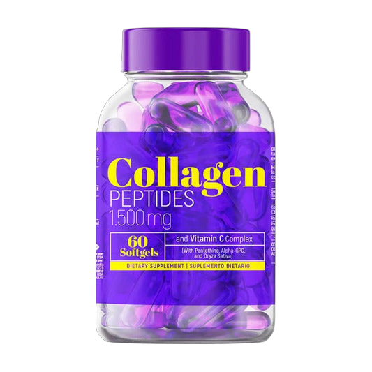 Collagen Peptides Healthy America 1500 mg 60 Softgels · Con Vitamina C, Pantetina y Alfa-GPC
