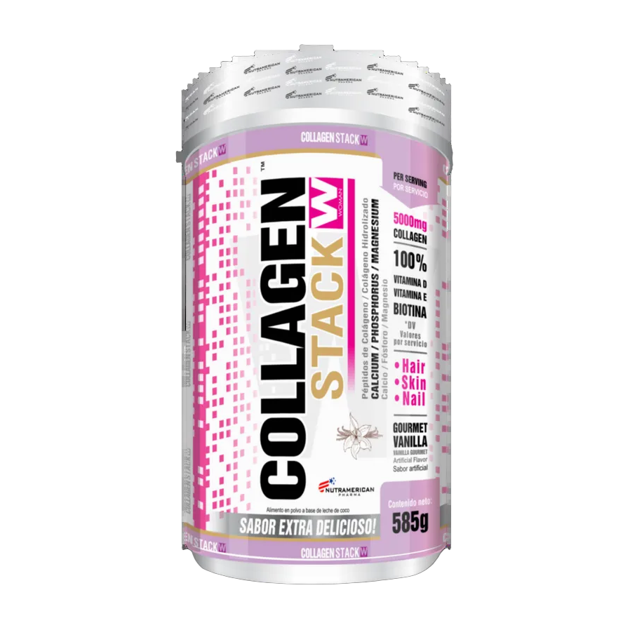 Collagen Stack W Nutramerican 585 g · Colágeno Hidrolizado Vainilla