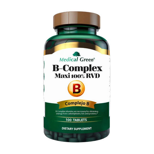Complejo B Medical Green B-Complex Maxi 100% RVD · 100 Tabletas