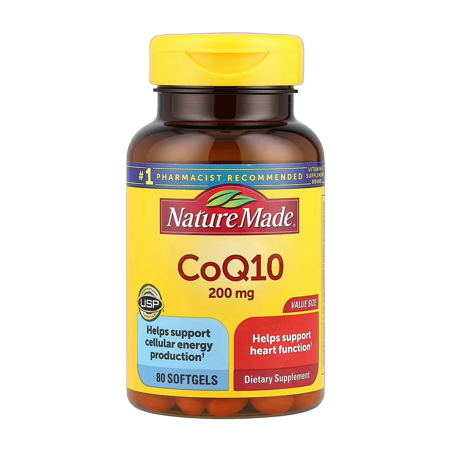 Nature Made CoQ10 200 mg 80 Softgels · Coenzima Q10 Value Size
