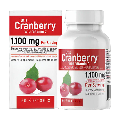 Cranberry Utis Healthy America 60 Softgels · Arándano Rojo 1100 mg con Vitamina C