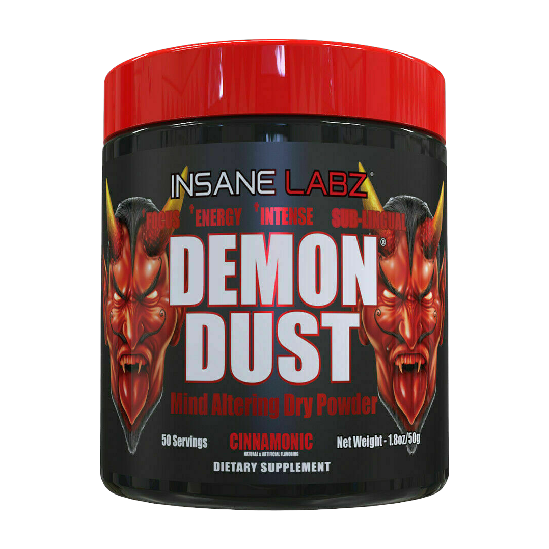 Demon Dust Insane Labz Polvo Sublingual 50 Servicios Cinnamonic · 200 mg de Cafeína