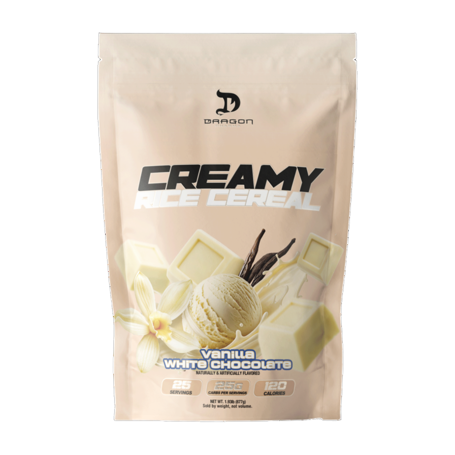 Dragon Pharma Creamy Rice Cereal 877 g · Vainilla Chocolate Blanco
