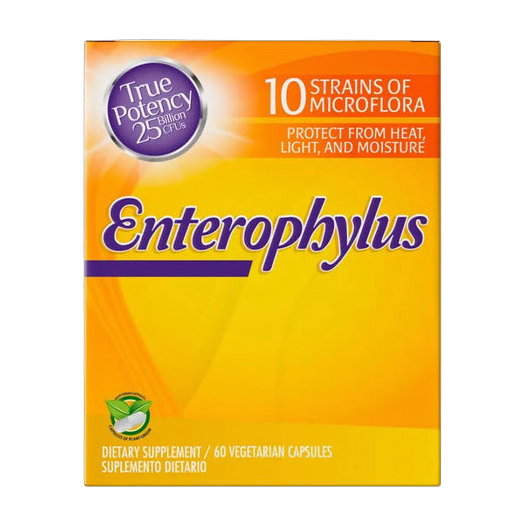 Enterophylus Healthy America 60 Cápsulas · Probiótico de 10 Cepas con 25 Mil Millones de UFC y FOS
