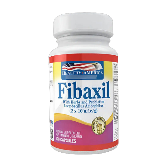 Fibaxil Healthy America 120 Cápsulas · Fibra y Probióticos