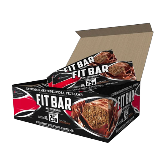 Fit Bar Chocolate Nutramerican Caja x 12 Barras 60 g - Proteína de Suero