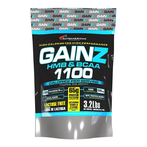 Gainz 1100 HMB & BCAA Nutramerican Alimento Hipercalórico en Polvo Vainilla