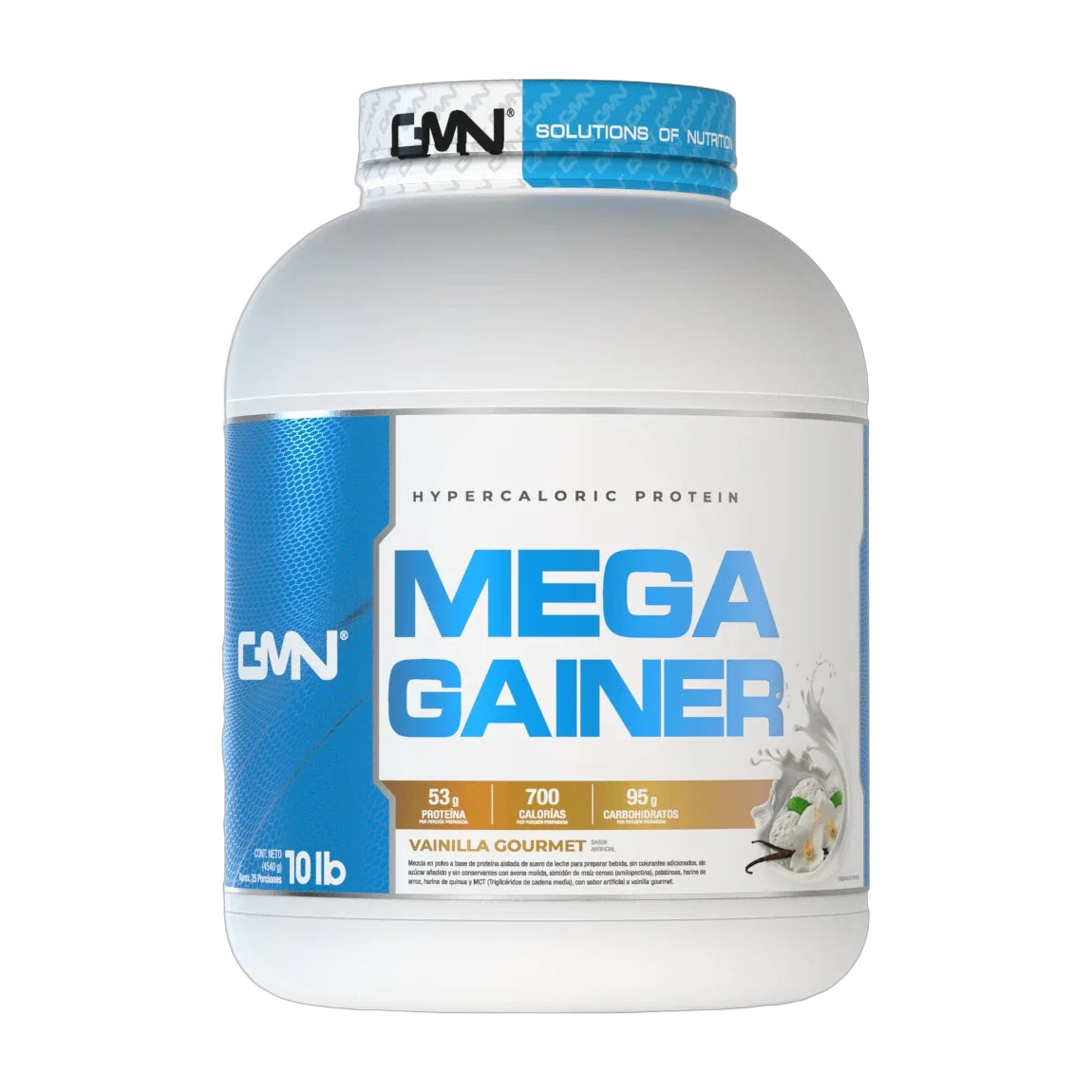 GMN Mega Gainer Alimento Hipercalórico en Polvo 10LB · Vainilla