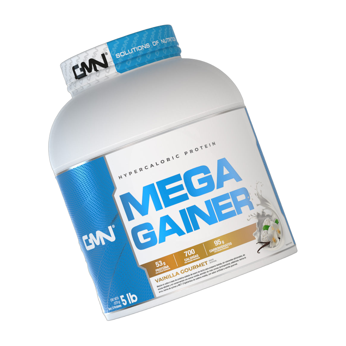 GMN Mega Gainer Alimento Hipercalórico en Polvo 5LB · Vainilla