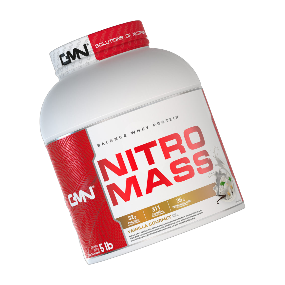 GMN Nitro Mass Alimento Hipercalórico en Polvo 5LB · Vainilla