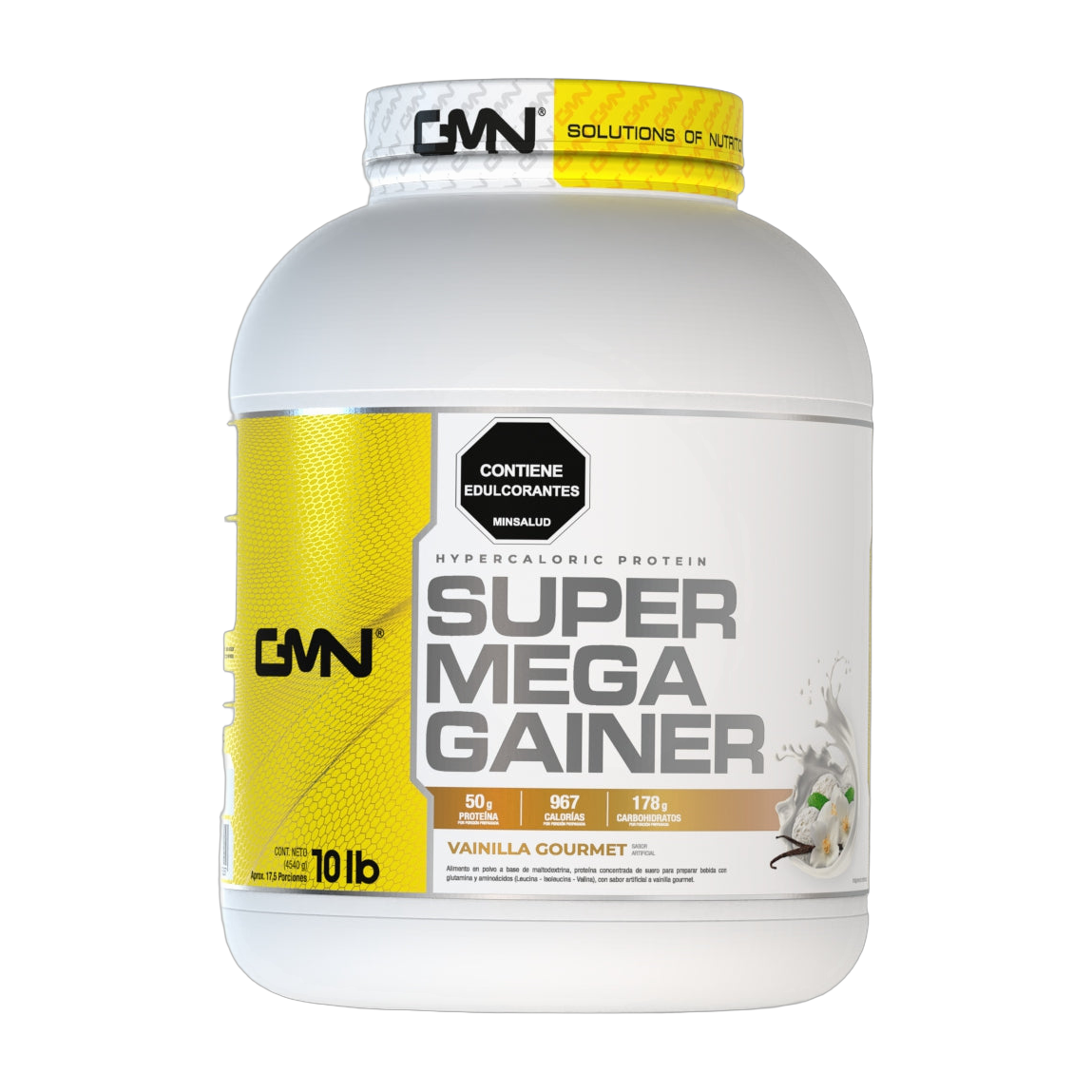 GMN Super Mega Gainer Alimento Hipercalórico en Polvo 10LB · Vainilla