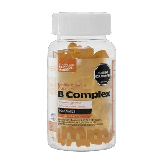Gomitas B-Complex Healthy America 60 Gomas Sabor Naranja